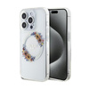 Guess IML Flowers Wreath MagSafe - iPhone 15 Pro Max Hülle (Transparent)
