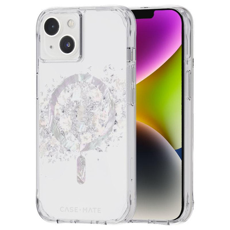 Case-Mate Karat MagSafe - Coque pour iPhone 14 décorée de nacre (A Touch of Pearl)