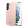 Guess Silicone Script Metal Logo - Case for Samsung Galaxy S23+ (Pink)