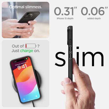 Spigen Thin Fit - Coque pour iPhone 15 (Noir)