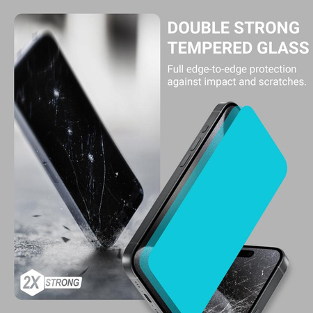 Crong EasyShield 2-Pack - Vetro temperato per iPhone 16 / iPhone 15 (2 pezzi)