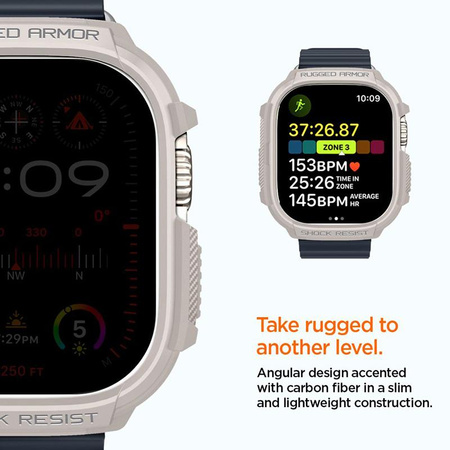 Spigen Rugged Armor - Gehäuse für Apple Watch Ultra 1/2 49 mm (Dune Beige)