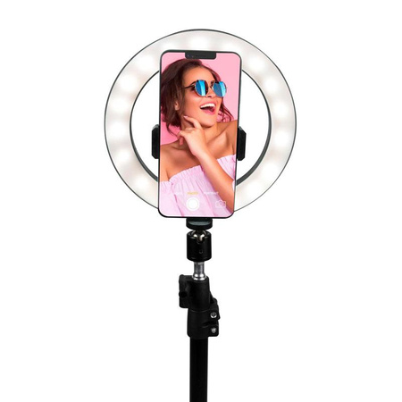 Grundig - Lampe annulaire LED avec trépied pour photos, selfie, maquillage