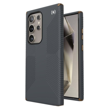 Speck Presidio2 Grip - Étui Samsung Galaxy S24 Ultra (Gris anthracite / Bronze froid)