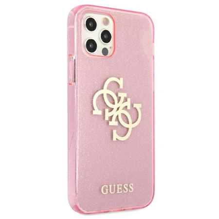 Guess Glitter 4G Big Logo - iPhone 12 Pro Max Tasche (rosa)