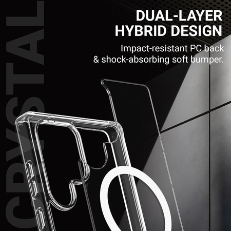 Crong Crystal Shield Magnetic - Hülle für Samsung Galaxy S25+ MagSafe (Transparent)