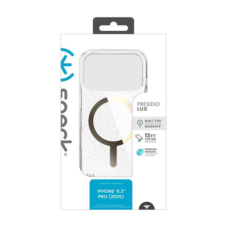 Speck Presidio Lux MagSafe - iPhone 17 Pro tok (csillámos / aranymetál)