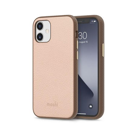 Moshi Overture - Étui 3-en-1 pour iPhone 12 Mini avec fentes pour cartes + support (système SnapTo) (Luna Pink)