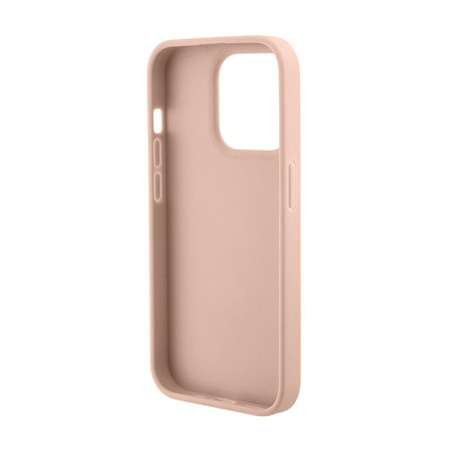Guess Kroko-Dreieck Metall-Logo - iPhone 15 Pro Max Tasche (rosa)