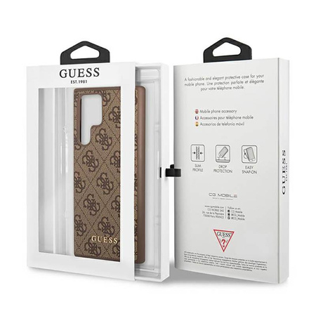 Guess 4G Metal Logo - Case for Samsung Galaxy S23 Ultra (Brown)