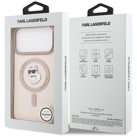 ETUI DO IPHONE 17 PRO MAX do MAGSAFE KARL LAGERFELD ORYGINALNE RÓŻOWE CASE