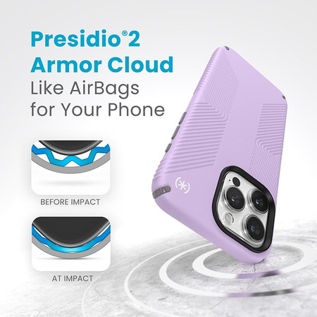 Speck Presidio2 Grip Magsafe - Etui iPhone 15 Pro Max (Spring Purple / Cloudy Grey / White)