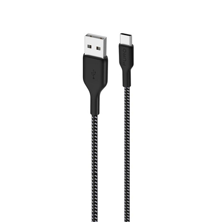 PURO Fabric Ultra Strong - odolný opletený kabel USB-A / USB-C 2m (černý)