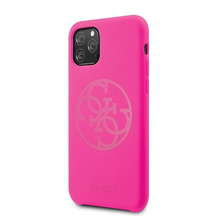 Guess Slilicon 4G Ton in Ton Logo - iPhone 11 Pro Tasche (Fuchsia)