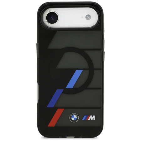 BMW M IML Metal Buttons Tricolor Lines MagSafe – Kryt iPhone Air (černý)