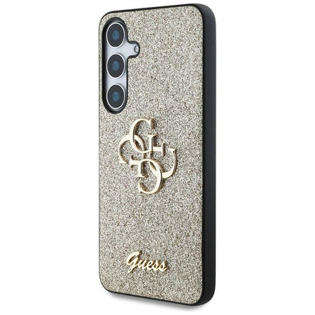 Guess Fixed Glitter Big 4G Metal Logo - Hülle für Samsung Galaxy S25+ (Gold)