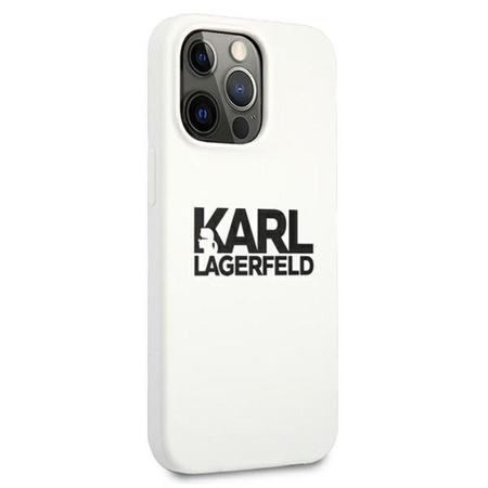 Karl Lagerfeld Silicone Stack Logo - Coque iPhone 13 Pro (blanc)