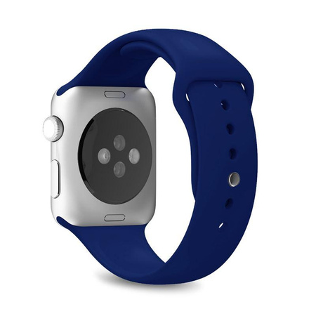 PURO ICON - Elastický sportovní řemínek pro Apple Watch 42/44/45 mm (S/M a M/L) (tmavě modrý)