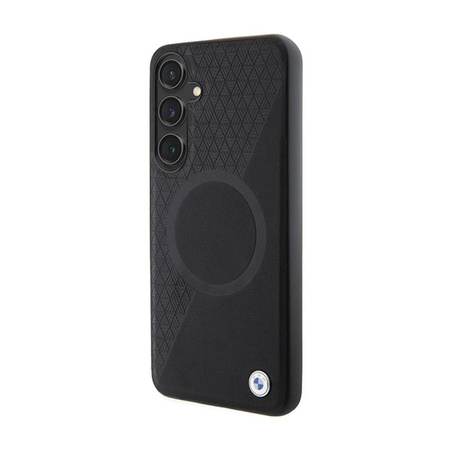 BMW Leather Half Textured & Circle MagSafe - Case for Samsung Galaxy S24+ (black)
