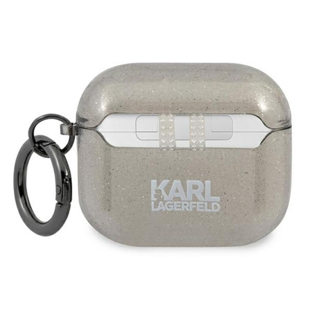 Karl Lagerfeld Choupette Head Glitter - pouzdro na AirPods 3 (černé)