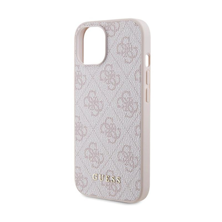 Guess 4G Metal Gold Logo - Coque pour iPhone 15 Plus (rose)