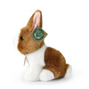 Rappa - Plush realistic mascot rabbit white and brown sitting 16 cm Eco-Friendly