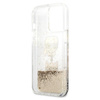 Karl Lagerfeld Liquid Glitter Karl & Choupette Head - iPhone 13 Pro Max Hülle (Gold)
