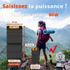 Wonder Ws60 - Solární panel / solární nabíječka 60W s výstupem USB-C PD 30W a USB-A QC 18W (černá)