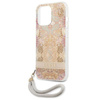 Guess Flower Cord - Etui ze smyczką iPhone 13 Pro Max (Gold)