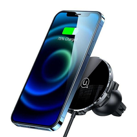 USAMS US-CD164 - Car holder with 15W inductive charger (Black)