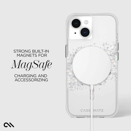 ETUI MAGSAFE ZDOBIONE DO IPHONE 13 | 14 | 15, Case-Mate, Magnetyczne, Eleganckie