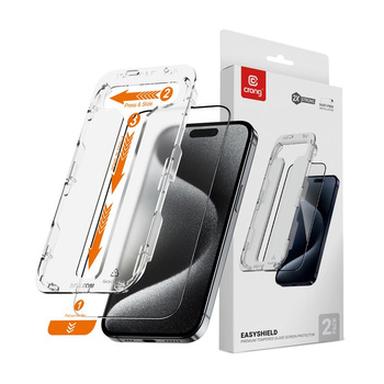 Crong EasyShield 2-Pack - Verre trempé pour iPhone 15 Pro Max (2 pièces)