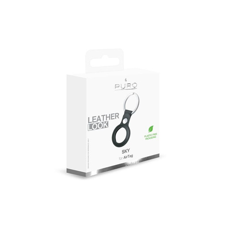 Puro SKY Case - Porte-clés Apple AirTag en cuir écologique (noir)