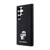 Karl Lagerfeld Silikon Karl & Choupette Metall Pin - Samsung Galaxy S24 Ultra Gehäuse (schwarz)