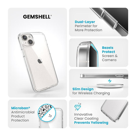 Speck Gemshell - iPhone 15 Plus / iPhone 14 Plus Case (Clear)