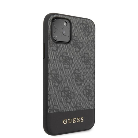 Guess 4G Bottom Stripe Collection - pouzdro pro iPhone 11 Pro (šedé)