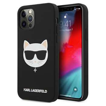 Karl Lagerfeld Choupette Head Silicone - Coque iPhone 12 / iPhone 12 Pro (noir)