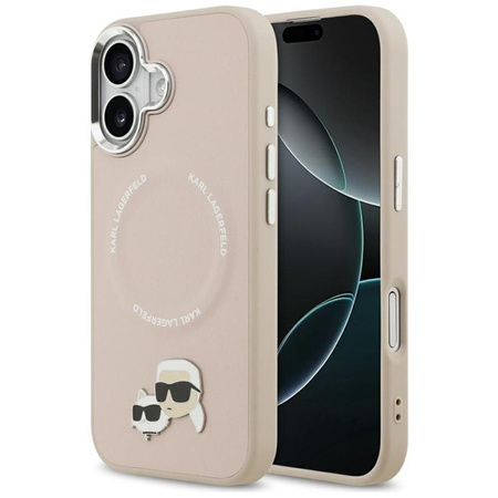 ETUI DO IPHONE 17 do MAGSAFE KARL LAGERFELD ORYGINALNE RÓŻOWE SKÓRZANE