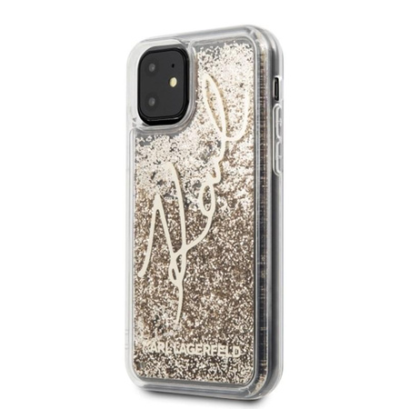 Coque Karl Lagerfeld Signature Glitter Case - iPhone 11 (Or)