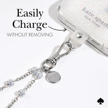 Kate Spade New York Universal Telefon Charm Wristlet - Universal Telefon Lanyard (Dazzle Chain Silver)