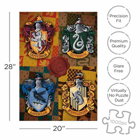Harry Potter - Puzzles 1000 éléments dans une boîte décorative (Maisons de Poudlard)