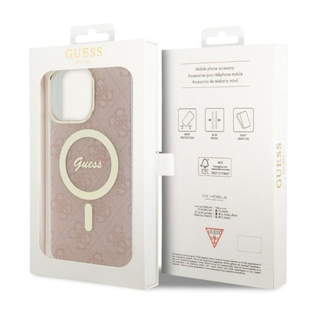 Guess 4G MagSafe - pouzdro pro iPhone 14 Pro Max (růžové)