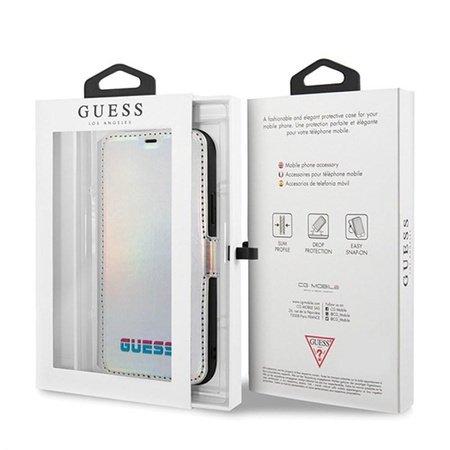 Guess Iridescent Booktype - iPhone 11 Case (Silver)