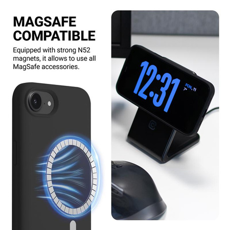 Crong Color Cover Magnetic - iPhone 16e MagSafe tok (fekete)