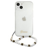 Guess White Pearl Strap - iPhone 15 / 14 / 13 Tasche (Transparent)