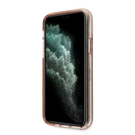 Třpytivé pouzdro Guess - iPhone 11 Pro Max (růžové)