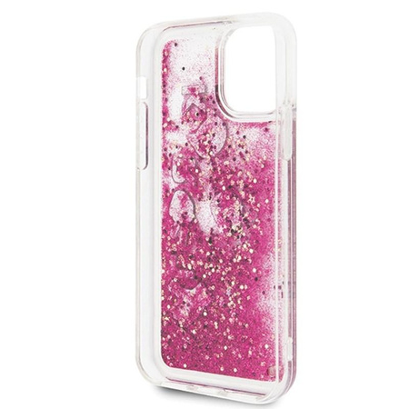 Karl Lagerfeld Glitter Liquid Floatting Charms - pouzdro na iPhone 11 Pro (růžové plovoucí přívěsky)