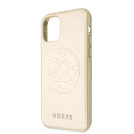 Guess Saffiano 4G Circle Logo - iPhone 11 tok (arany)