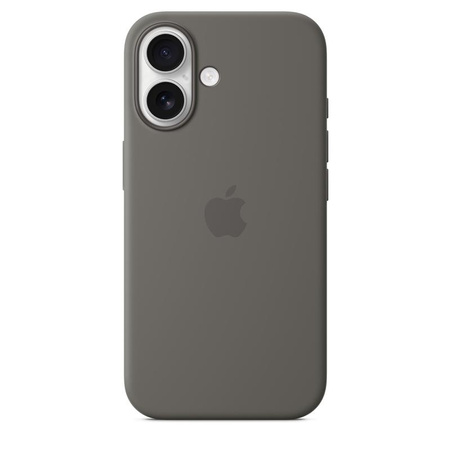 Apple Silicone Case – Silikonhülle mit MagSafe für iPhone 16 (Stone Gray)