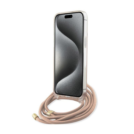 Guess Crossbody Cord 4G Print - iPhone 15 Pro tok (rózsaszín)